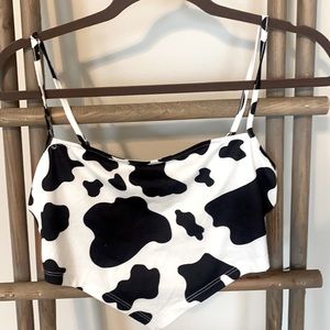 Cow print triangle crop